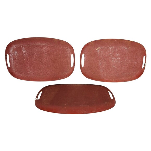 Vintage MCM Old World Map Fiberboard Set of Three Serving Trays Made in Japan - Picture 3 of 11